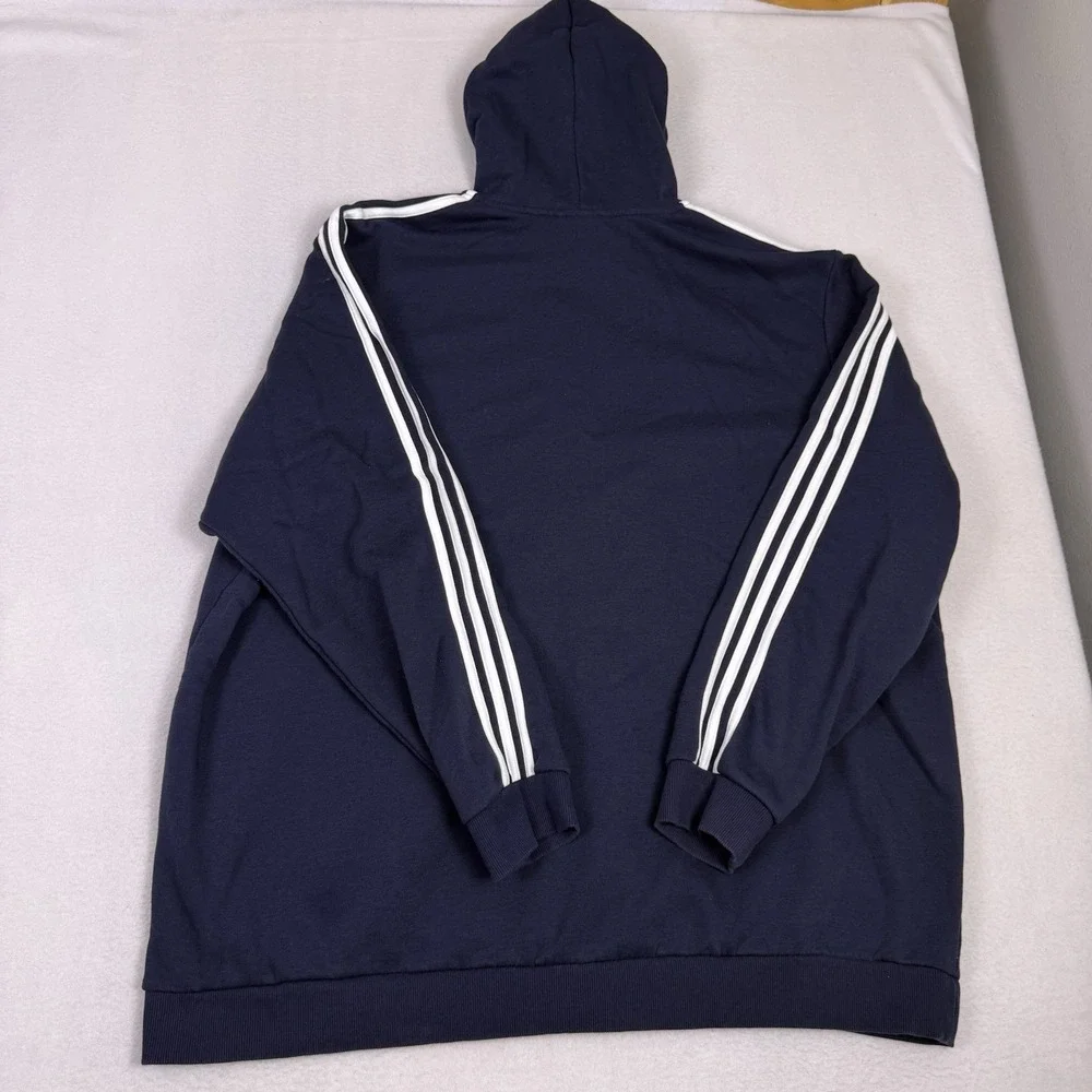 Adidas‎ Men's Essentials 3-Stripe Full Zip Hoodie Navy Blue 4XL Big & Tall